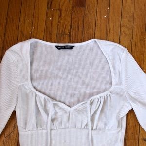 Shein White Tie Top